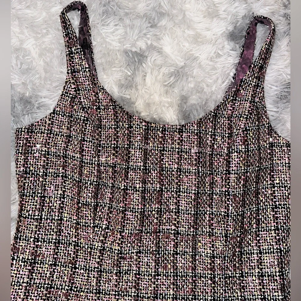 Carmen Marc Valvo Elegant Multicolor Tweed Dress - NWOT Size 14